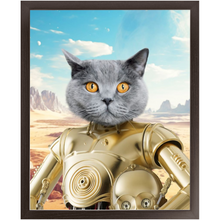 Load image into Gallery viewer, C.3.P.NO - C.3.P.O. & Star Wars Inspired Custom Pet Portrait Framed Satin Paper Print