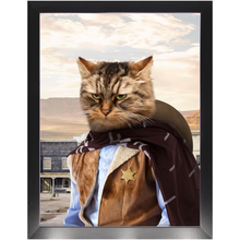 Load image into Gallery viewer, High Loon - Cowboys, Sheriff & Wild West Inspired Custom Pet Portrait Framed Satin Paper Print