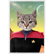 Load image into Gallery viewer, CAPTAIN RUNAWAY - Star Trek Inspired Custom Pet Portrait Framed Satin Paper Print