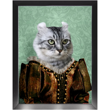 Load image into Gallery viewer, Dame Difudo - Royalty & Renaissance Inspired Custom Pet Portrait Framed Satin Paper Print
