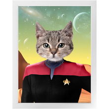 Load image into Gallery viewer, CAPTAIN RUNAWAY - Star Trek Inspired Custom Pet Portrait Framed Satin Paper Print