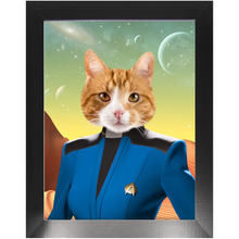 Load image into Gallery viewer, DOCTOR BONE CRUSHER - Star Trek Inspired Custom Pet Portrait Framed Satin Paper Print