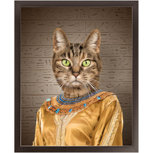 Load image into Gallery viewer, Cleopatme - Cleopatra of Egypt Inspired Custom Pet Portrait Framed Satin Paper Print