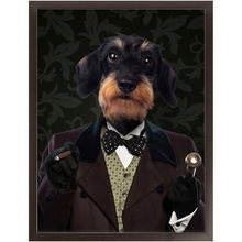 Load image into Gallery viewer, Polka Face - Art Deco Inspired Custom Pet Portrait Framed Satin Paper Print