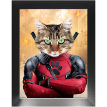 Load image into Gallery viewer, Dead Cool - Dead Pool Superhero Inspired Custom Pet Portrait Framed Satin Paper Print