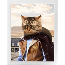 Load image into Gallery viewer, High Loon - Cowboys, Sheriff & Wild West Inspired Custom Pet Portrait Framed Satin Paper Print