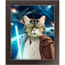 Load image into Gallery viewer, OBI HAVE IN SPACE - Jedi Obi Wan Kenobi & Star Wars Inspired Custom Pet Portrait Framed Satin Paper Print