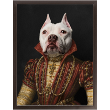 Load image into Gallery viewer, LADY IN RED - Renaissance Inspired Custom Pet Portrait Framed Satin Paper Print