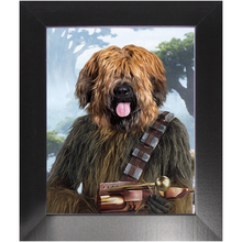 Load image into Gallery viewer, Woofie - Chewbacca & Star Wars Inspired Custom Pet Portrait Framed Satin Paper Print