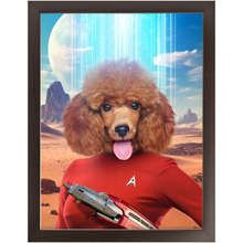 Load image into Gallery viewer, OH HOORAY - BEAMING DOWN - Star Trek Inspired Custom Pet Portrait Framed Satin Paper Print