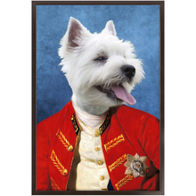 Load image into Gallery viewer, Commander In Mischief - Renaissance Inspired Custom Pet Portrait Framed Satin Paper Print
