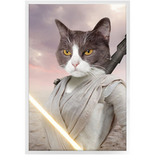 Load image into Gallery viewer, Light Rey - Rey Skywalker & Star Wars Inspired Custom Pet Portrait Framed Satin Paper Print