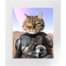 Load image into Gallery viewer, Wanderlorian - Mandalorian & Star Wars Inspired Custom Pet Portrait Framed Satin Paper Print