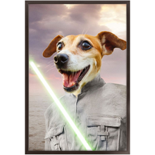 Load image into Gallery viewer, Fluke Carchaser - Jedi Luke Skywalker & Star Wars Inspired Custom Pet Portrait Framed Satin Paper Print