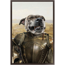 Load image into Gallery viewer, General Mayhem - Renaissance Inspired Custom Pet Portrait Framed Satin Paper Print