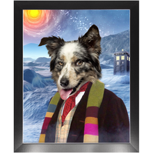 Load image into Gallery viewer, Doctor Hoot - Doctor Who Inspired Custom Pet Portrait Framed Satin Paper Print