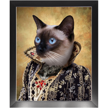 Load image into Gallery viewer, Countess Crows - Renaissance Inspired Custom Pet Portrait Framed Satin Paper Print