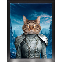 Load image into Gallery viewer, WHITE BALKER - Game of Thrones & House Of Dragons Inspired Custom Pet Portrait Framed Satin Paper Print