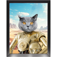 Load image into Gallery viewer, C.3.P.NO - C.3.P.O. & Star Wars Inspired Custom Pet Portrait Framed Satin Paper Print