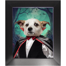 Load image into Gallery viewer, Count Meowt - Count Dracula Inspired Custom Pet Portrait Framed Satin Paper Print