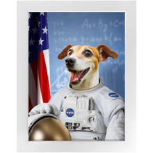 Load image into Gallery viewer, Astrofun - NASA Astronaut Inspired Custom Pet Portrait Framed Satin Paper Print