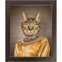 Load image into Gallery viewer, Cleopatme - Cleopatra of Egypt Inspired Custom Pet Portrait Framed Satin Paper Print