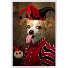 Load image into Gallery viewer, Jest Kidding - Jester, Clowns & Renaissance Inspired Custom Pet Portrait Framed Satin Paper Print