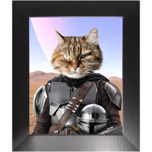 Load image into Gallery viewer, Wanderlorian - Mandalorian & Star Wars Inspired Custom Pet Portrait Framed Satin Paper Print
