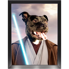 Load image into Gallery viewer, Obi Have - Jedi Obi Wan Kenobi & Star Wars Inspired Custom Pet Portrait Framed Satin Paper Print