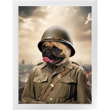 Load image into Gallery viewer, PRIVATE EARED - Military Inspired Custom Pet Portrait Framed Satin Paper Print