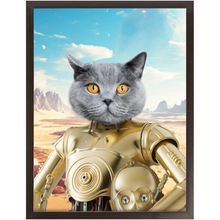Load image into Gallery viewer, C.3.P.NO - C.3.P.O. & Star Wars Inspired Custom Pet Portrait Framed Satin Paper Print
