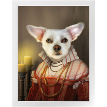 Load image into Gallery viewer, LADY LAVISH - Renaissance Inspired Custom Pet Portrait Framed Satin Paper Print