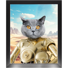 Load image into Gallery viewer, C.3.P.NO - C.3.P.O. & Star Wars Inspired Custom Pet Portrait Framed Satin Paper Print