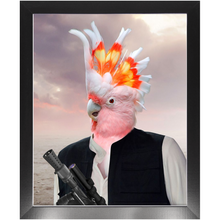 Load image into Gallery viewer, Ham Sosage - Hans Solo & Star Wars Inspired Custom Pet Portrait Framed Satin Paper Print