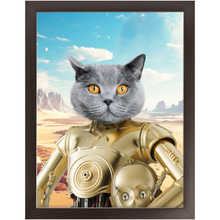 Load image into Gallery viewer, C.3.P.NO - C.3.P.O. & Star Wars Inspired Custom Pet Portrait Framed Satin Paper Print
