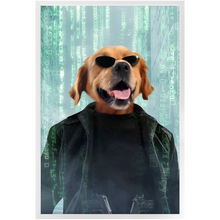 Load image into Gallery viewer, Neo Barksist - The Matrix Inspired Custom Pet Portrait Framed Satin Paper Print