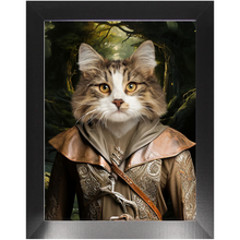 Load image into Gallery viewer, LEGOLASSIE - Lord of the Rings Inspired Custom Pet Portrait Framed Satin Paper Print