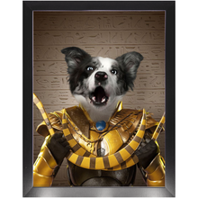 Load image into Gallery viewer, Tootencharmin - Pharaohs of Egypt Inspired Custom Pet Portrait Framed Satin Paper Print