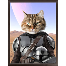Load image into Gallery viewer, Wanderlorian - Mandalorian & Star Wars Inspired Custom Pet Portrait Framed Satin Paper Print