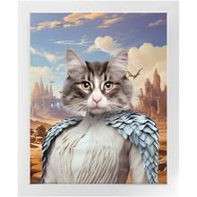 Load image into Gallery viewer, DESSERT CROSSING 2 - Game of Thrones & House Of Dragons Inspired Custom Pet Portrait Framed Satin Paper Print
