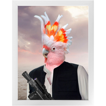 Load image into Gallery viewer, Ham Sosage - Hans Solo & Star Wars Inspired Custom Pet Portrait Framed Satin Paper Print