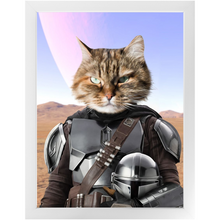 Load image into Gallery viewer, Wanderlorian - Mandalorian & Star Wars Inspired Custom Pet Portrait Framed Satin Paper Print