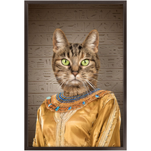 Load image into Gallery viewer, Cleopatme - Cleopatra of Egypt Inspired Custom Pet Portrait Framed Satin Paper Print