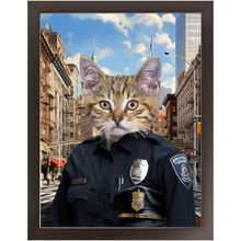 Load image into Gallery viewer, COP TO IT - Police Uniform Inspired Custom Pet Portrait Framed Satin Paper Print