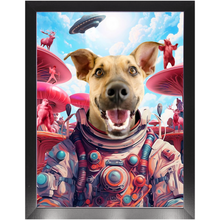 Load image into Gallery viewer, THE ROGAN JOSH EXPERIENCE - Dog In Space Suit Custom Pet Portrait Framed Satin Paper Print