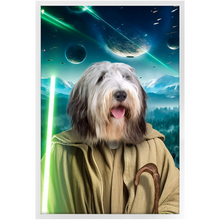Load image into Gallery viewer, YO, DOG! IN SPACE - Yoda & Star Wars Inspired Custom Pet Portrait Framed Satin Paper Print