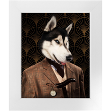 Load image into Gallery viewer, Dappers - Art Deco Inspired Custom Pet Portrait Framed Satin Paper Print