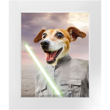 Load image into Gallery viewer, Fluke Carchaser - Jedi Luke Skywalker & Star Wars Inspired Custom Pet Portrait Framed Satin Paper Print