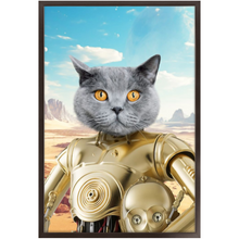 Load image into Gallery viewer, C.3.P.NO - C.3.P.O. & Star Wars Inspired Custom Pet Portrait Framed Satin Paper Print