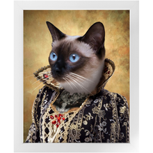 Load image into Gallery viewer, Countess Crows - Renaissance Inspired Custom Pet Portrait Framed Satin Paper Print